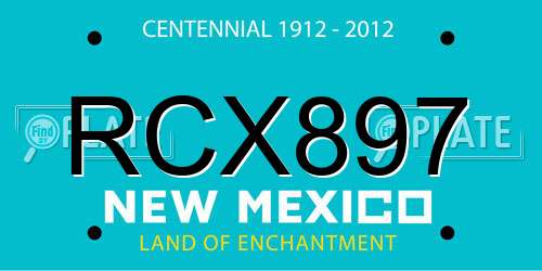 RCX897 New Mexico License Plate