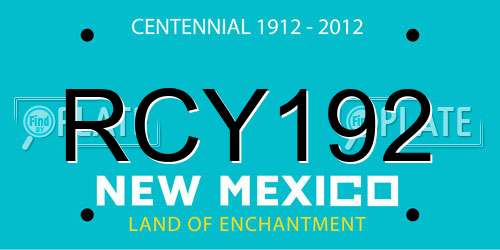 RCY192 New Mexico License Plate