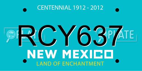RCY637 New Mexico License Plate