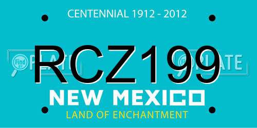 RCZ199 New Mexico License Plate