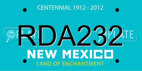 RDA232 New Mexico License Plate