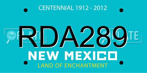 RDA289 New Mexico License Plate