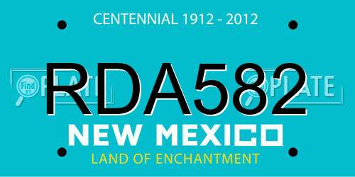 RDA582 New Mexico License Plate