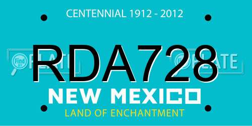 RDA728 New Mexico License Plate