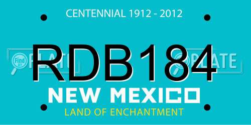 RDB184 New Mexico License Plate