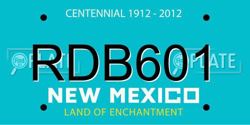 RDB601 New Mexico License Plate