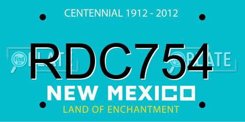 RDC754 New Mexico License Plate
