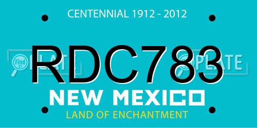 RDC783 New Mexico License Plate
