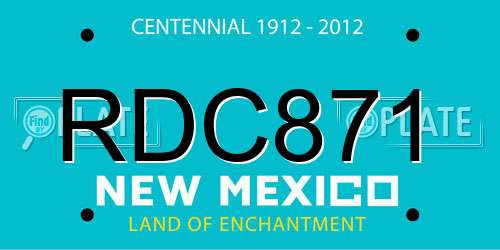 RDC871 New Mexico License Plate