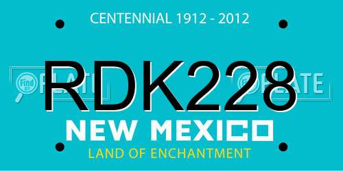 RDK228 New Mexico License Plate