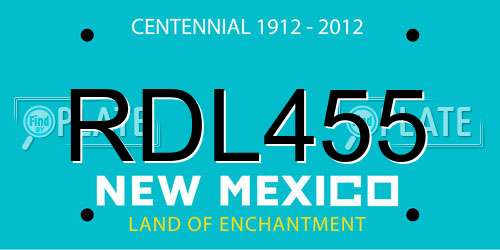 RDL455 New Mexico License Plate