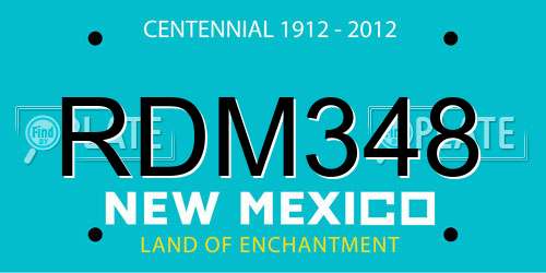 RDM348 New Mexico License Plate