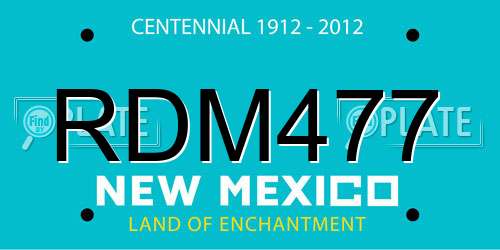 RDM477 New Mexico License Plate