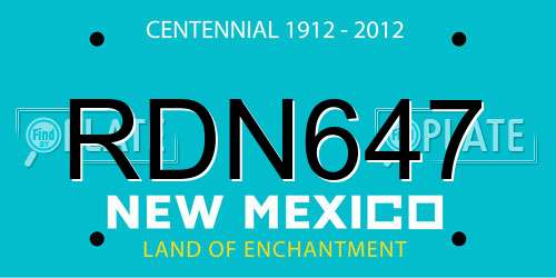 RDN647 New Mexico License Plate