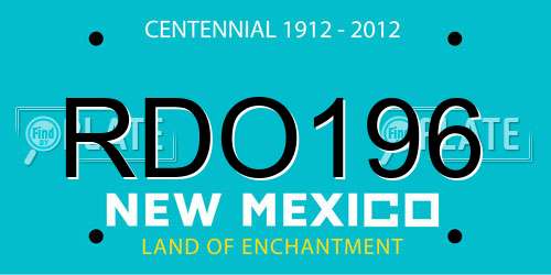 RDO196 New Mexico License Plate