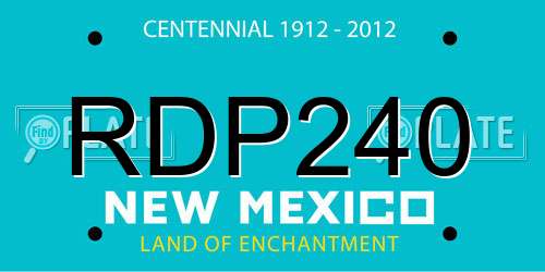 RDP240 New Mexico License Plate