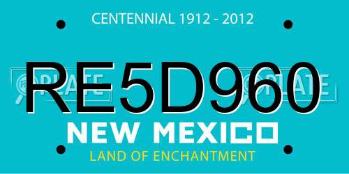 RE5D960 New Mexico License Plate