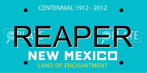 REAPER New Mexico License Plate