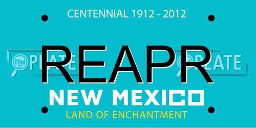 REAPR New Mexico License Plate