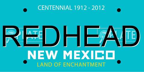 REDHEAD New Mexico License Plate