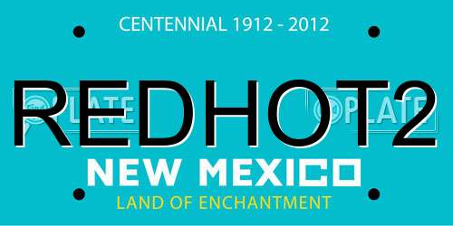 REDHOT2 New Mexico License Plate