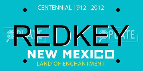 REDKEY New Mexico License Plate