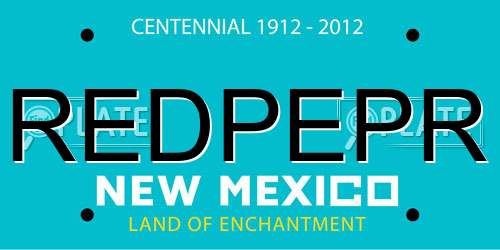 REDPEPR New Mexico License Plate