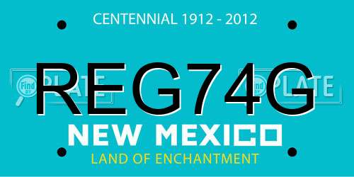 REG74G New Mexico License Plate