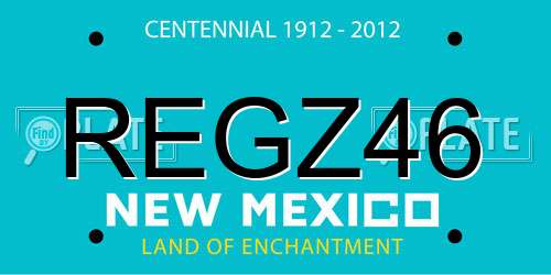 REGZ46 New Mexico License Plate