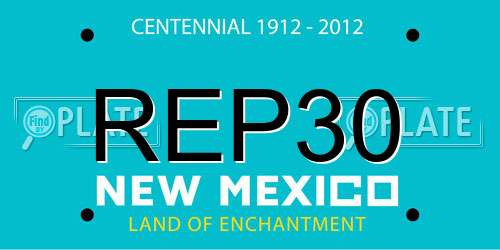 REP30 New Mexico License Plate