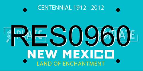 RES0960 New Mexico License Plate