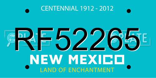 RF52265 New Mexico License Plate