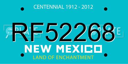 RF52268 New Mexico License Plate