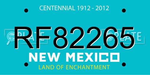 RF82265 New Mexico License Plate