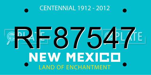 RF87547 New Mexico License Plate