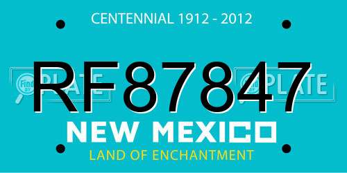 RF87847 New Mexico License Plate