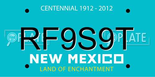 RF9S9T New Mexico License Plate
