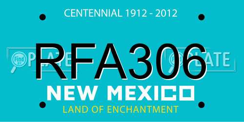 RFA306 New Mexico License Plate