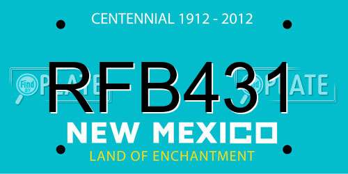 RFB431 New Mexico License Plate