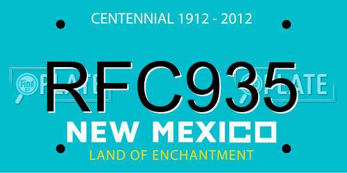 RFC935 New Mexico License Plate