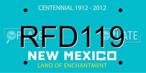 RFD119 New Mexico License Plate