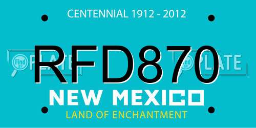 RFD870 New Mexico License Plate
