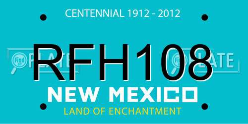 RFH108 New Mexico License Plate