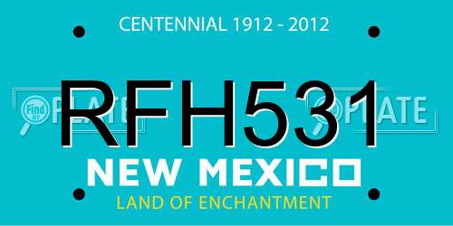 RFH531 New Mexico License Plate