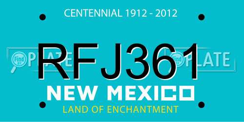 RFJ361 New Mexico License Plate