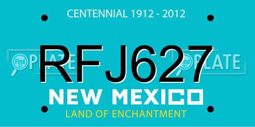 RFJ627 New Mexico License Plate