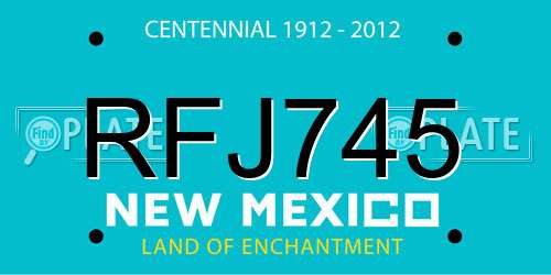 RFJ745 New Mexico License Plate
