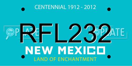RFL232 New Mexico License Plate