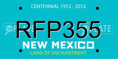 RFP355 New Mexico License Plate