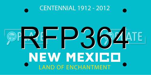 RFP364 New Mexico License Plate